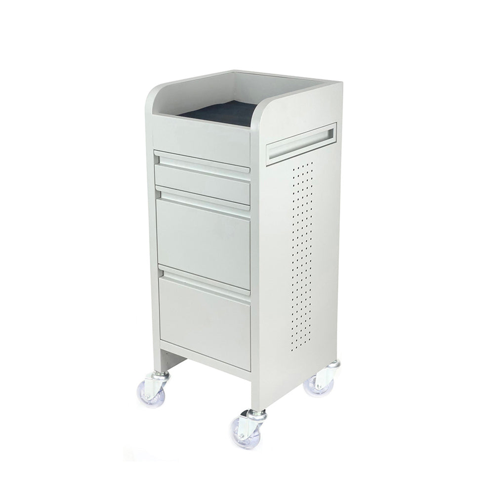 Joiken Fusion 4 Drawer Trolley with Clear Castor Wheels - White