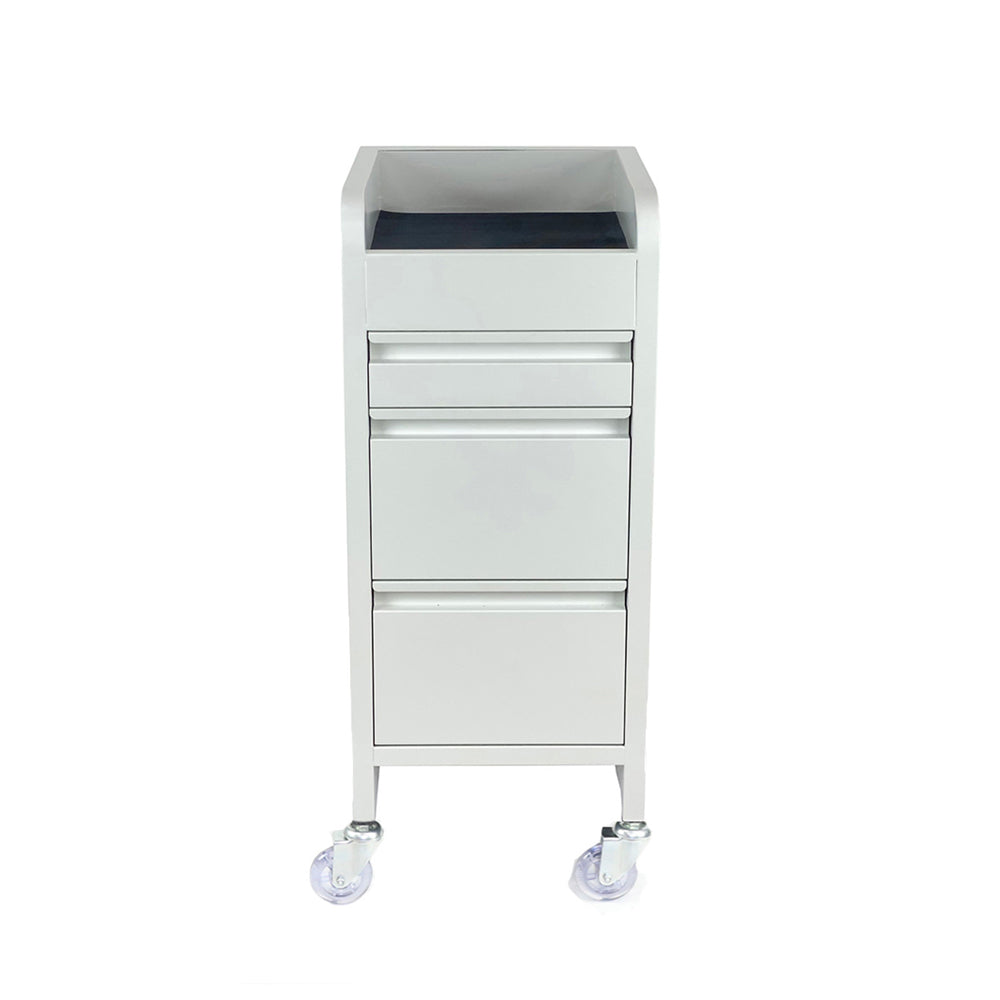 Joiken Fusion 4 Drawer Trolley with Clear Castor Wheels - White