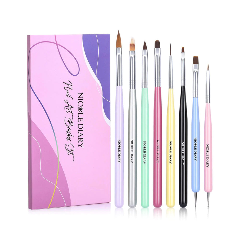 NSI Nail Art Brush Set - 8 Pieces