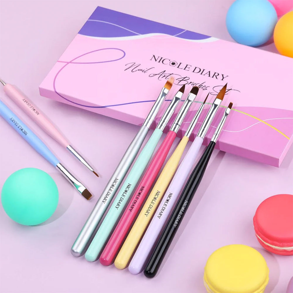 NSI Nail Art Brush Set - 8 Pieces
