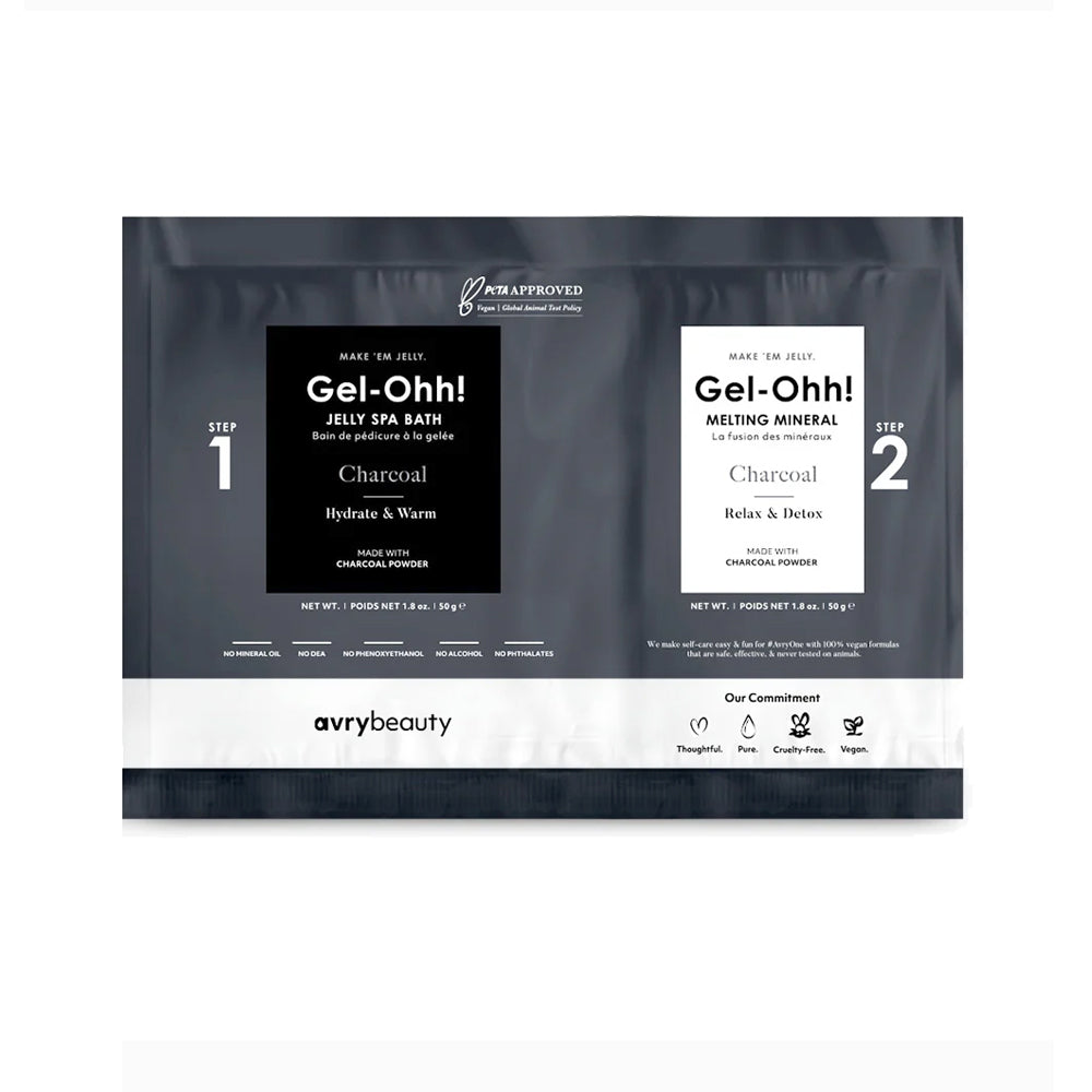 Avry Beauty Gel-Ohh! Jelly Spa 2-Step Soak & Scrub Pedi Bath - Charcoal