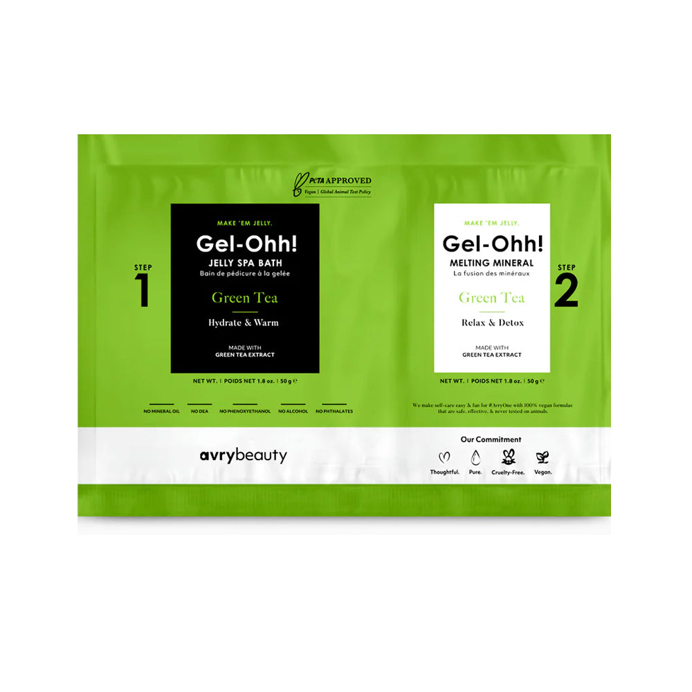 Avry Beauty Gel-Ohh! Jelly Spa 2-Step Soak & Scrub Pedi Bath - Green Tea
