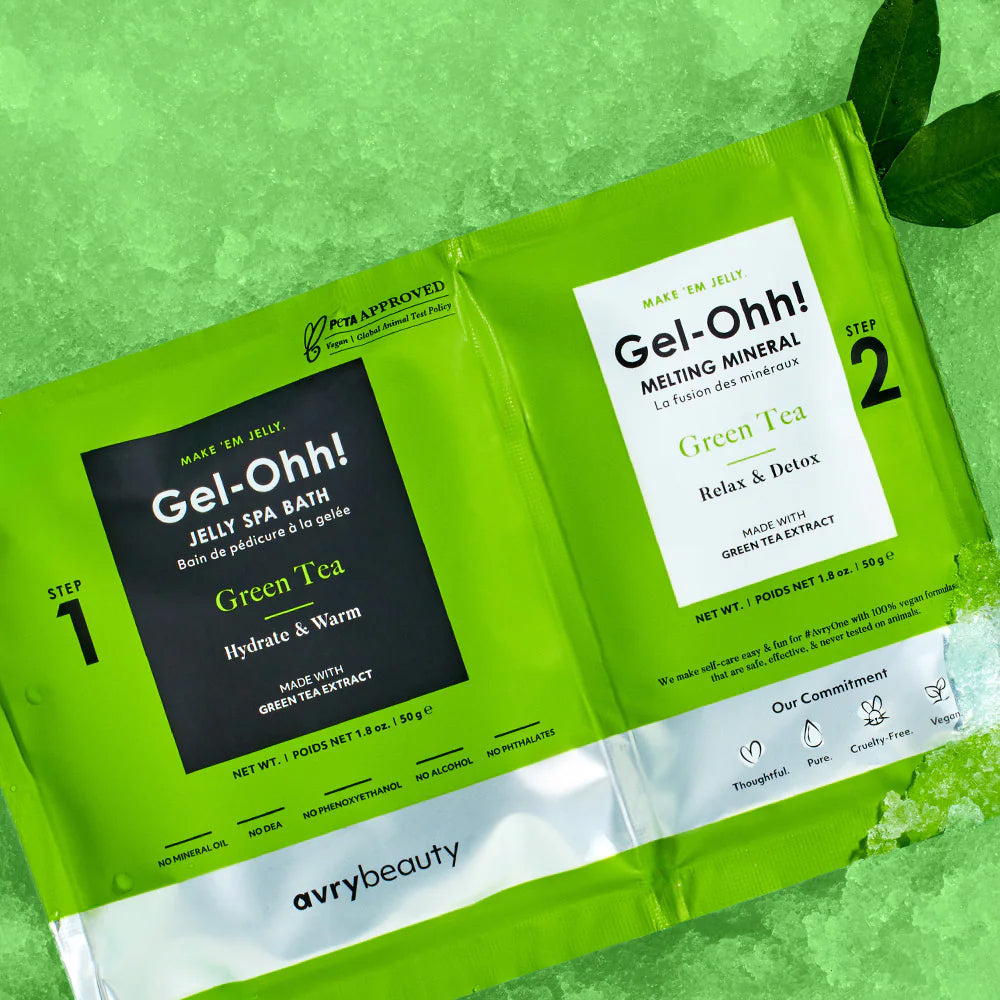 Avry Beauty Gel-Ohh! Jelly Spa 2-Step Soak & Scrub Pedi Bath - Green Tea