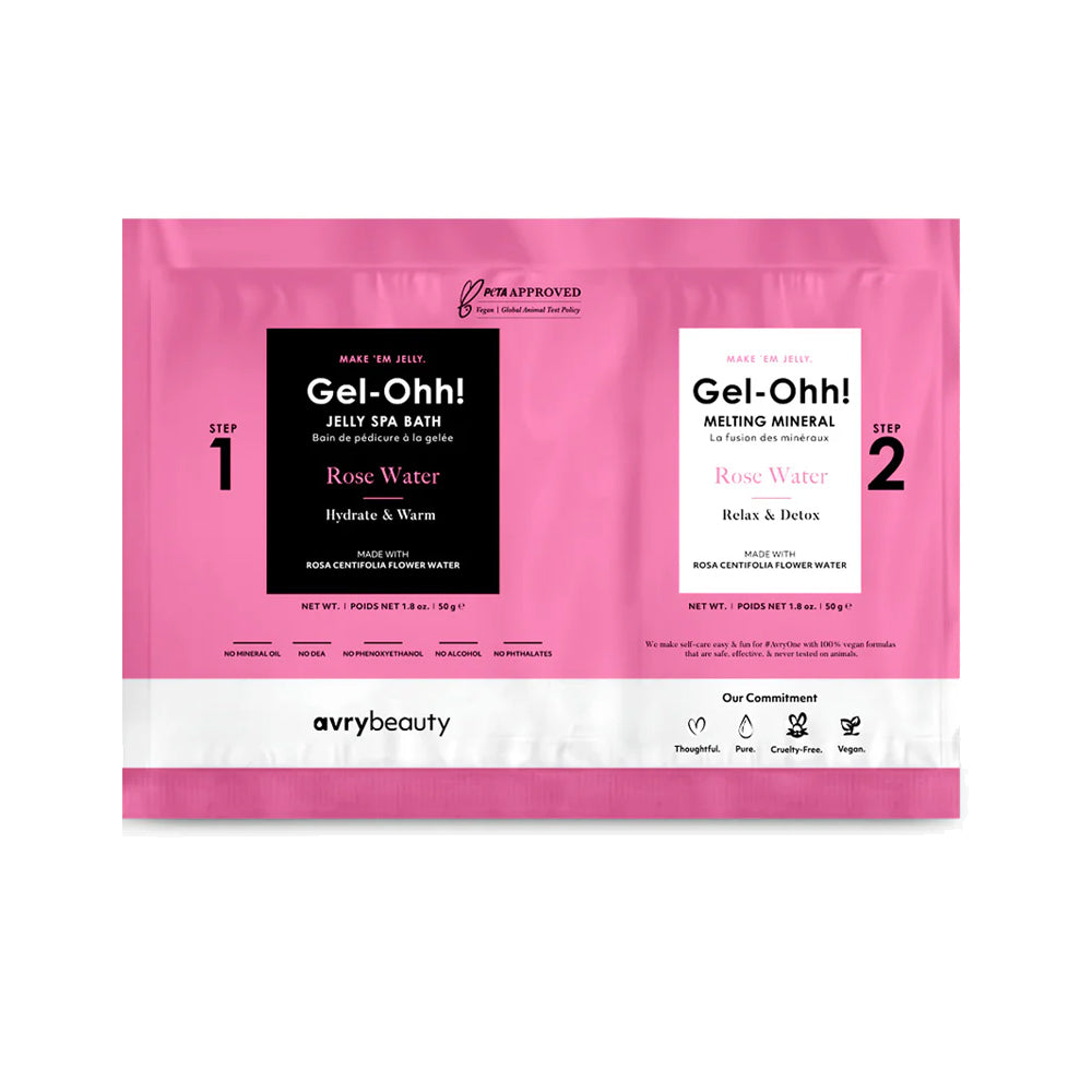 Avry Beauty Gel-Ohh! Jelly Spa 2-Step Soak & Scrub Pedi Bath - Rose Water
