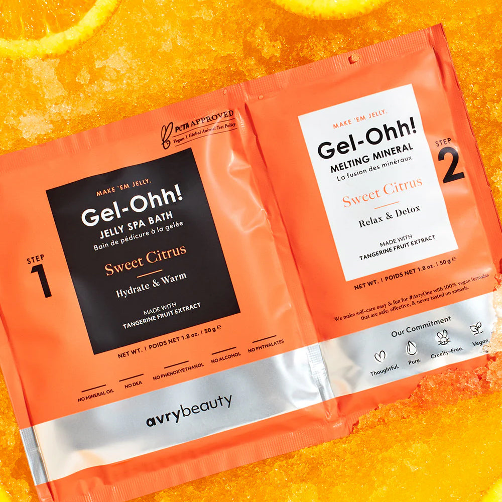 Avry Beauty Gel-Ohh! Jelly Spa 2-Step Soak & Scrub Pedi Bath - Sweet Citrus