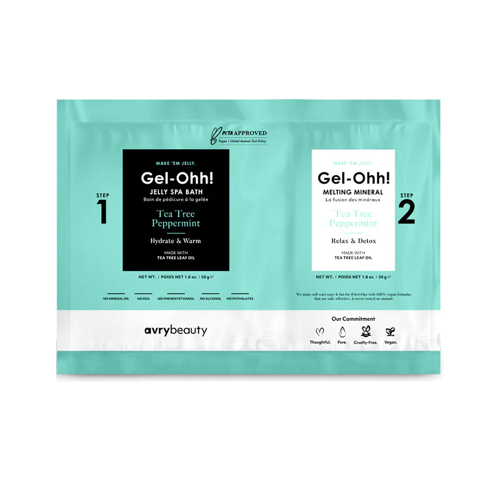 Avry Beauty Gel-Ohh! Jelly Spa 2-Step Soak & Scrub Pedi Bath - Tea Tree & Peppermint