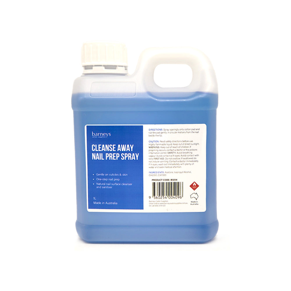Barneys Cleanse Away Hand & Nail Prep - Nail Surface Cleanser 1 Litre Refill