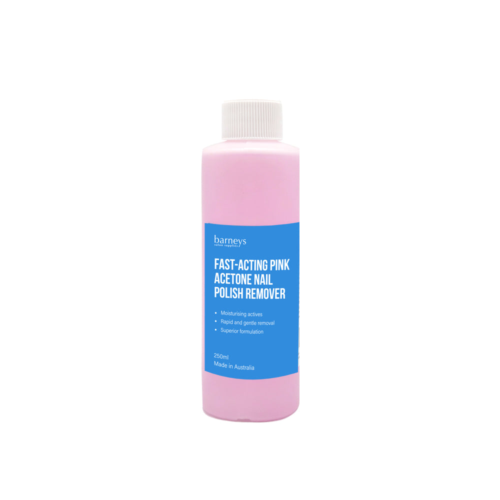 Barneys Fast-Acting Pink Acetone Nail Polish Remover - 250ml