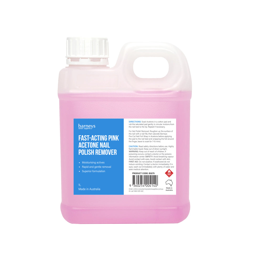 Barneys Fast-Acting Pink Acetone Nail Polish Remover - 1L