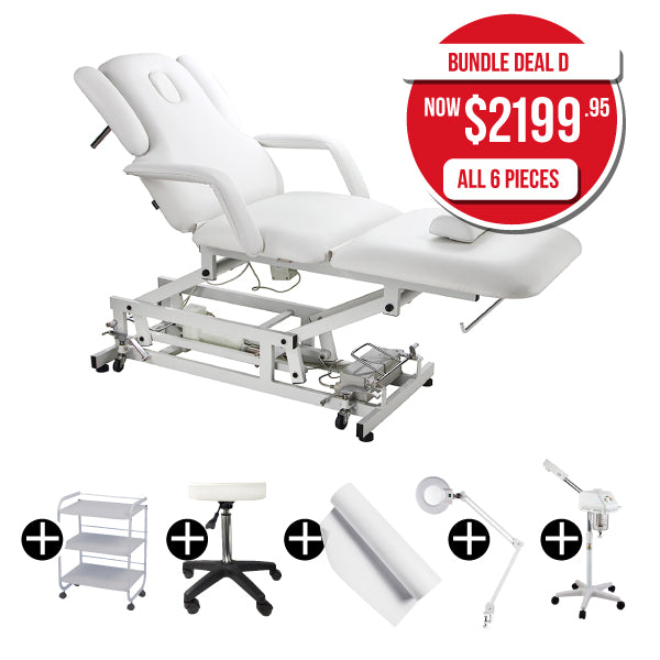 Barneys York Electric Adjustable Treatment Table with Foot control & Bed Roll Holder - Package Deals