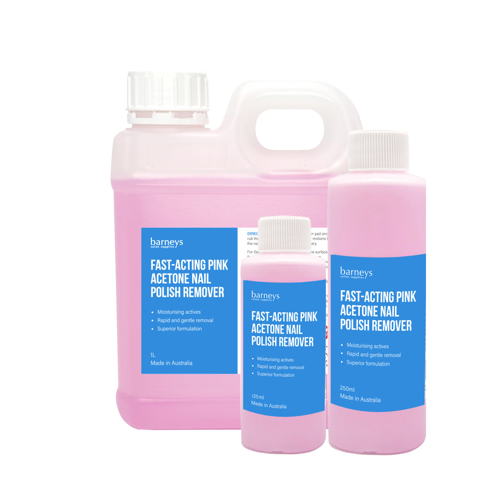 Barneys Fast-Acting Pink Acetone Nail Polish Remover - 125ml