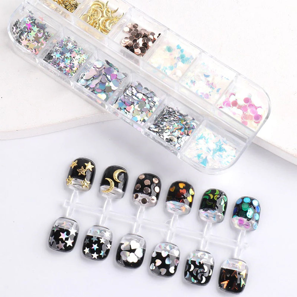 NSI Mix Glitter Flakes Sequins Nail Art Tray