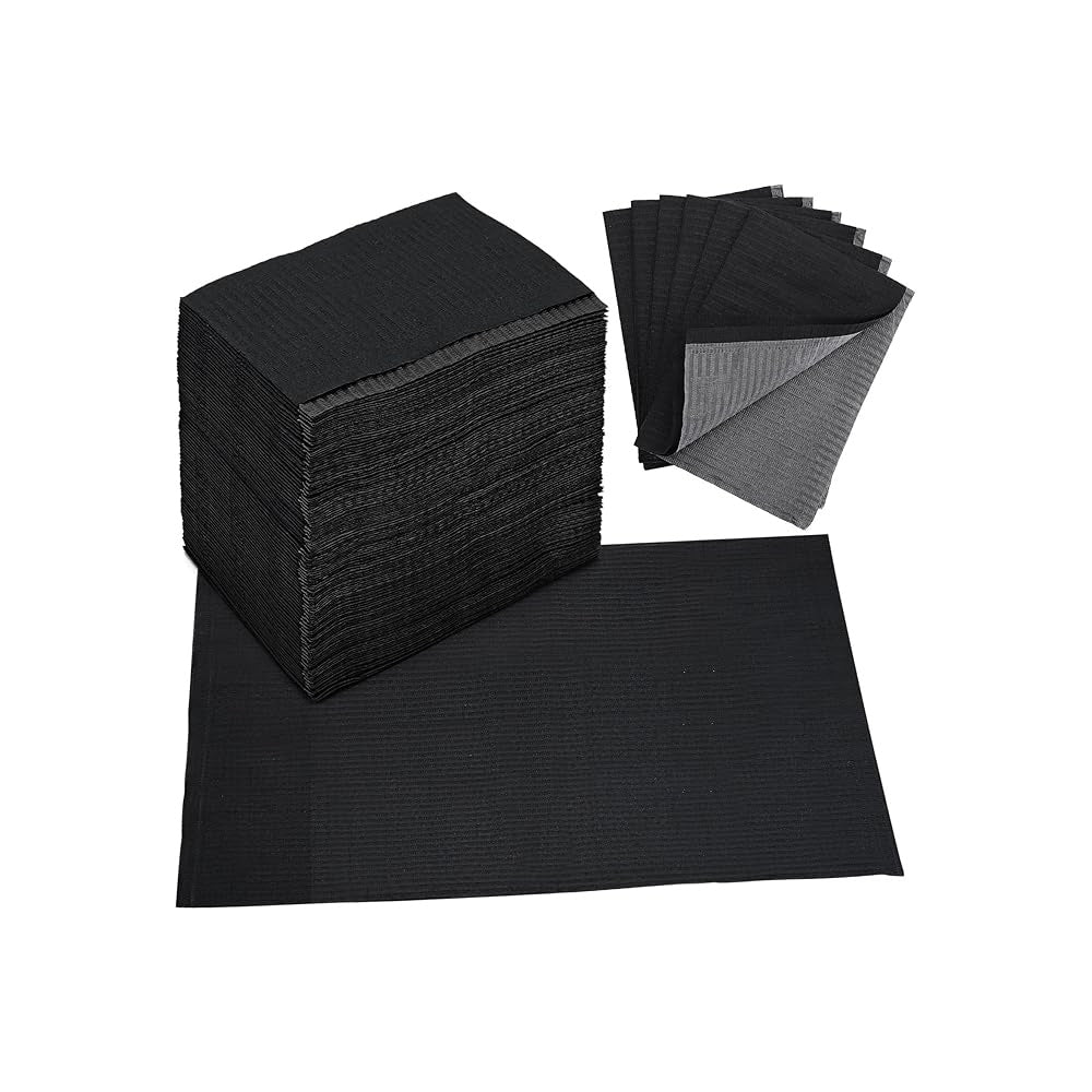 Stack of black paper sheets on a white background