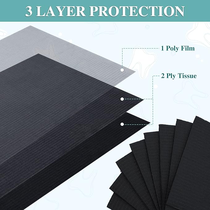 3-layer protective film with poly film and tissue layers on a white background