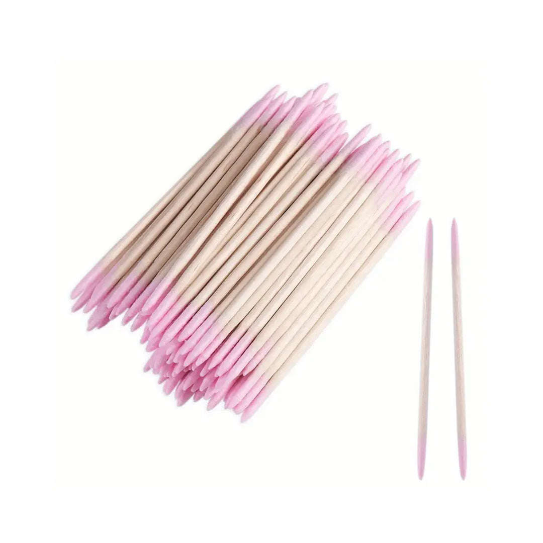 Barneys Pointed Precision Brow Applicator - Double Sided - Pink Tip - 100 Pieces