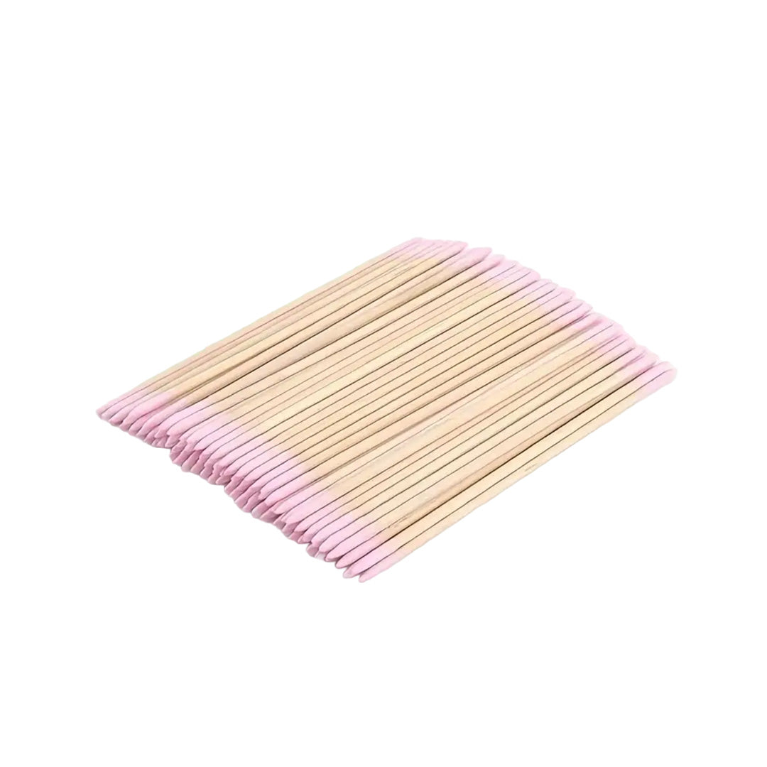 Barneys Pointed Precision Brow Applicator Extra Long - Double Sided - Pink Tip - 100 Pieces