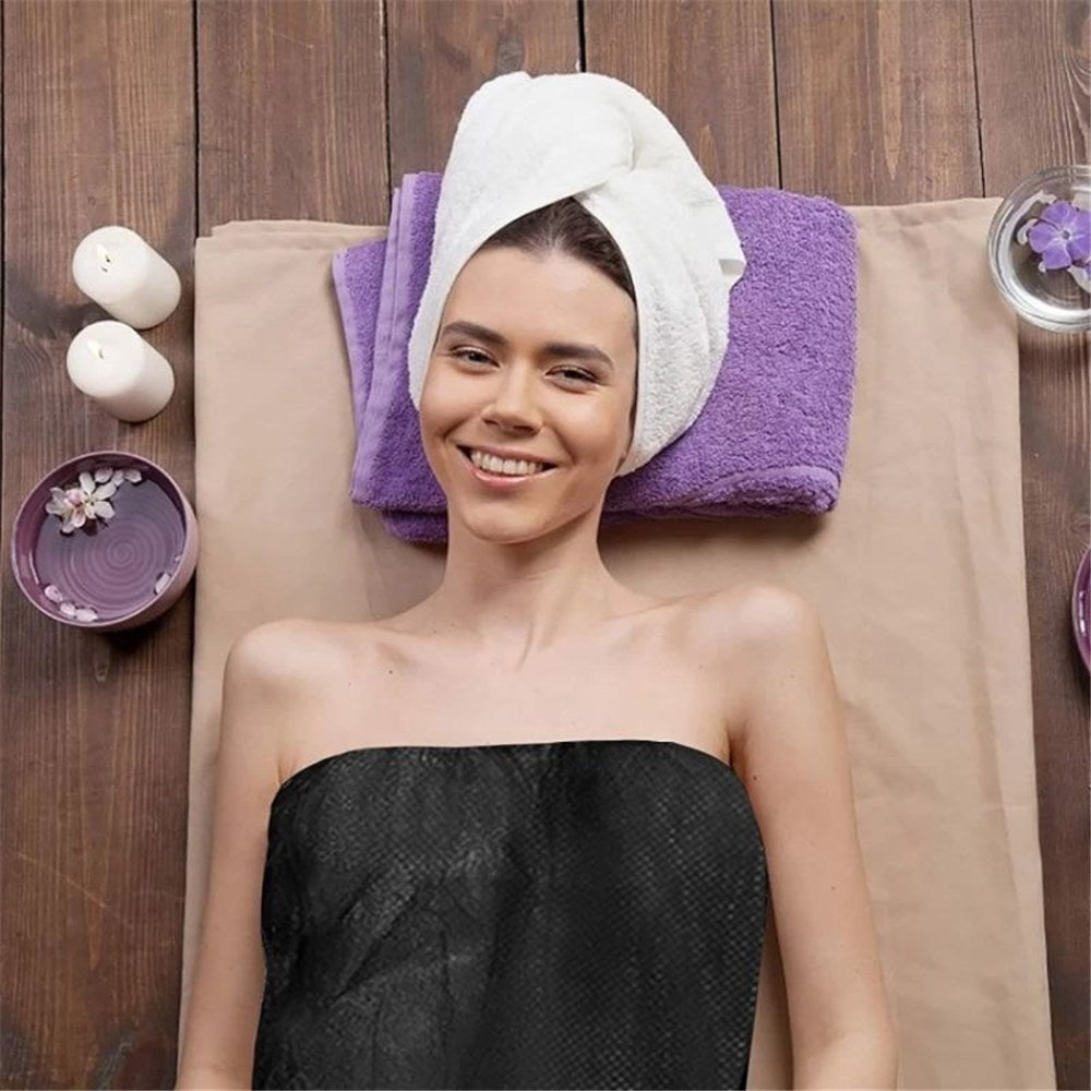 Real Care Disposable Bathrobe  - Black - 10 Pieces