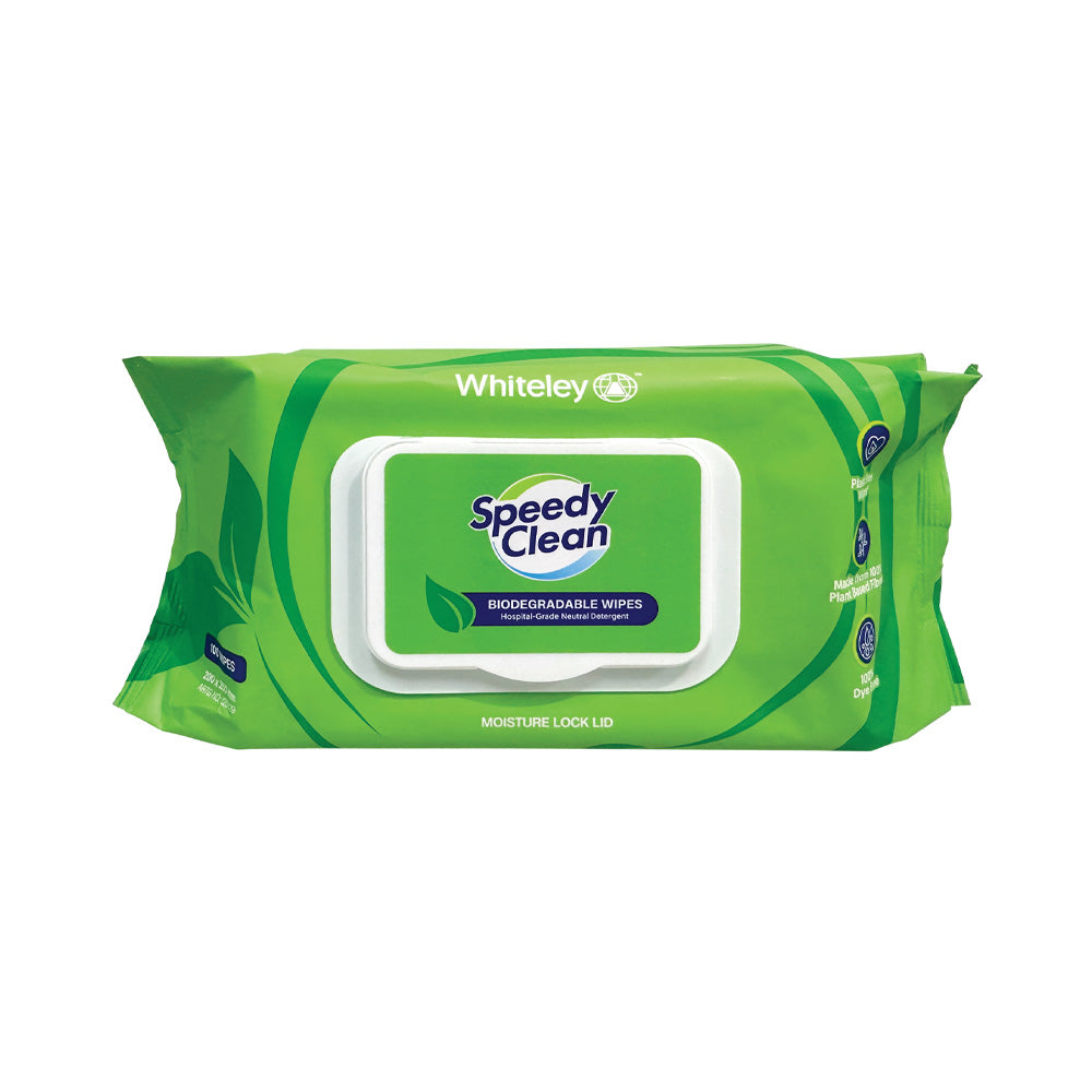 Speedy Clean Biodegradable Wipes - 100 Pieces