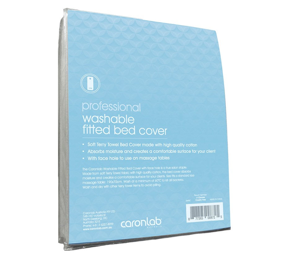 CaronLab Washable Fitted Bed Cover with Face Hole - White