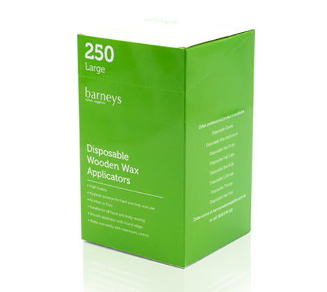 Barneys Disposable Wooden Wax Applicators - Large - 250 Pieces