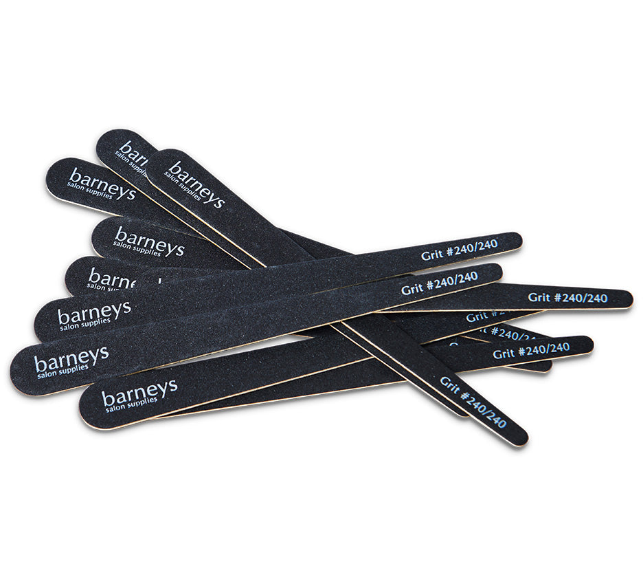 Barneys Disposable Tapered Black Nail Files -  #240/240 Grit - 10 Pieces
