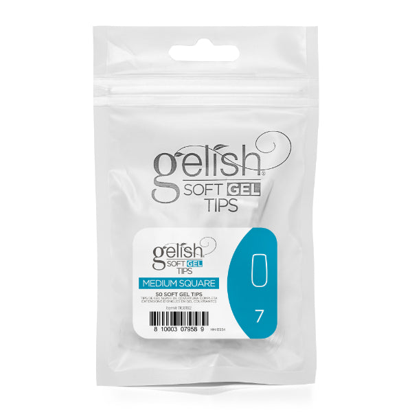 Gelish Soft Gel Tips 50 PC Refill Pack - Medium Square - Size 0 - 8