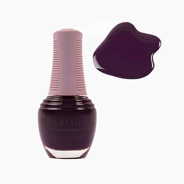 SpaRitual Nourishing Lacquer Polish - Delve Deeper - Dark Purple Creme - 15ML