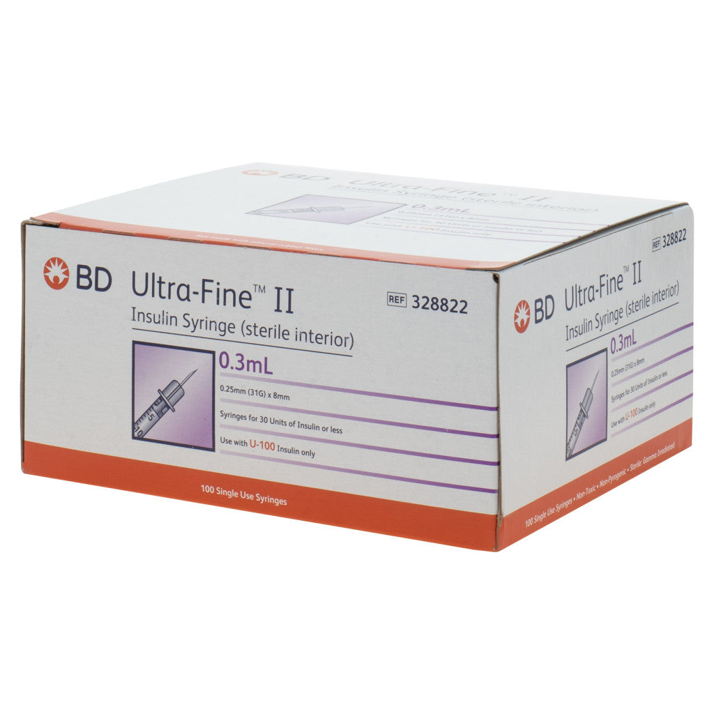 BD Syringe incl Needle - 31g / 0.3ml - 0.25mm x 8mm - 100 Pieces