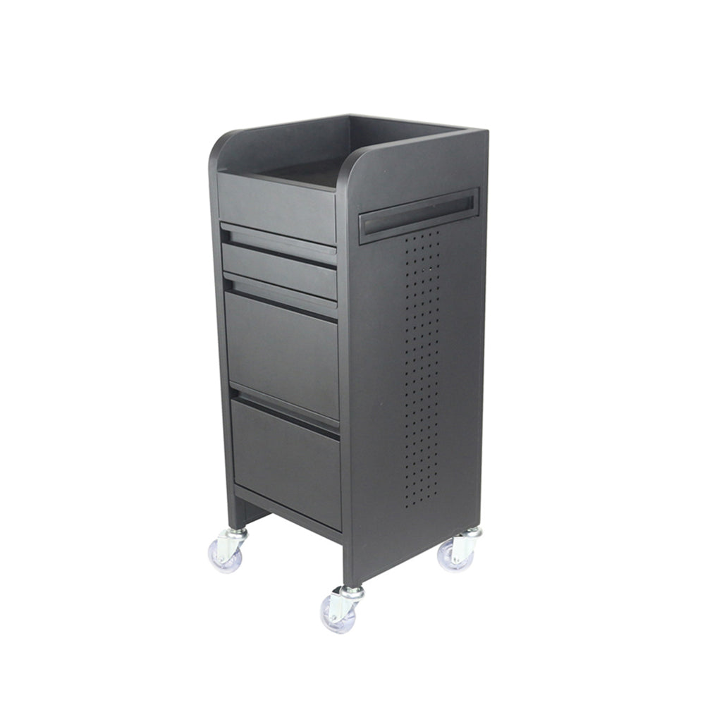 Joiken Fusion 4 Drawer Trolley with Clear Castor Wheels - Black