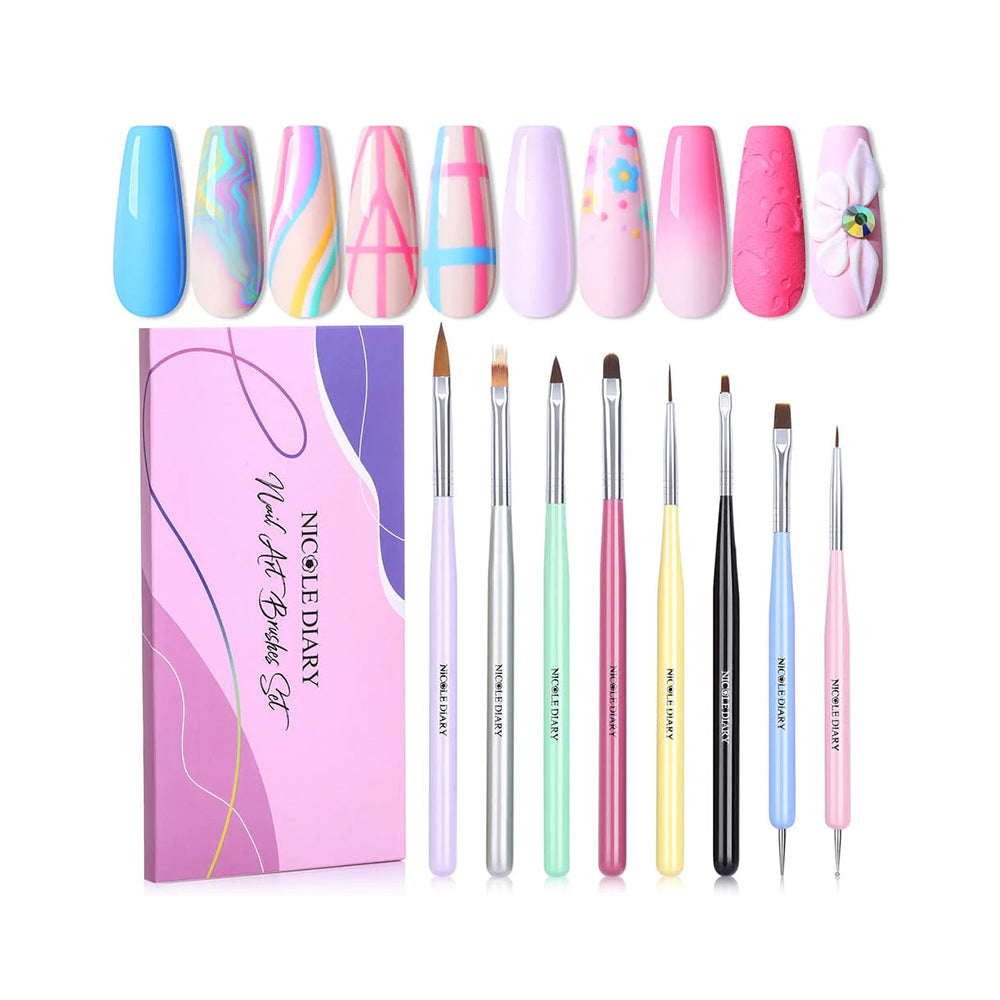 NSI Nail Art Brush Set - 8 Pieces