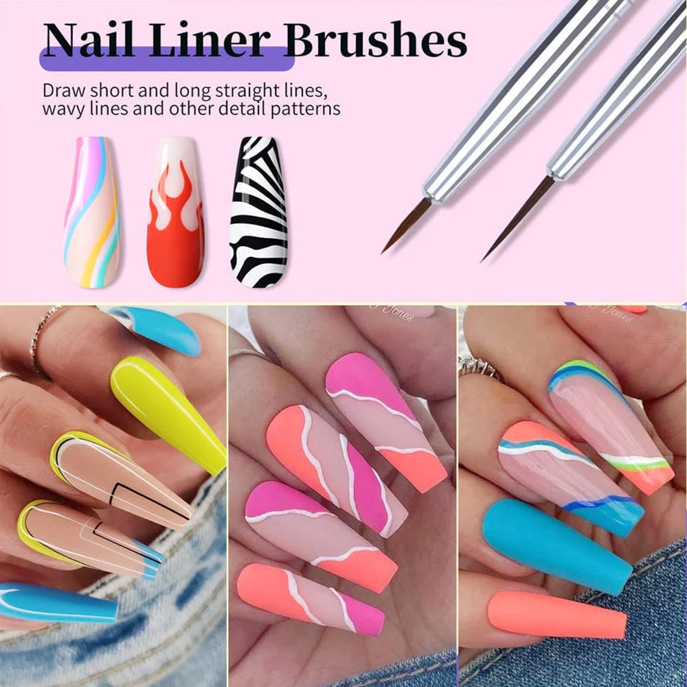 NSI Nail Art Brush Set - 8 Pieces