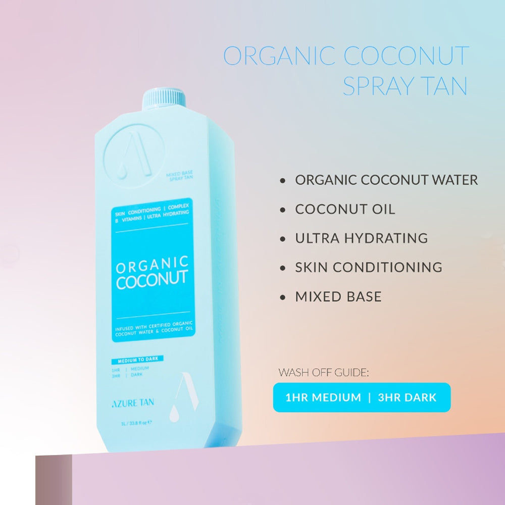 Azure Tan Pro Mist - Organic Coconut - Medium to Dark - 1L