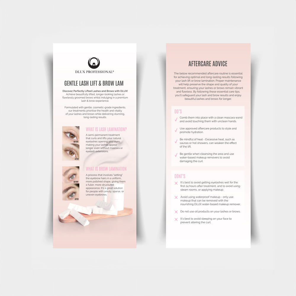 DLUX Lash Lift & Brow Lamination DL Brochure - 50 Pack