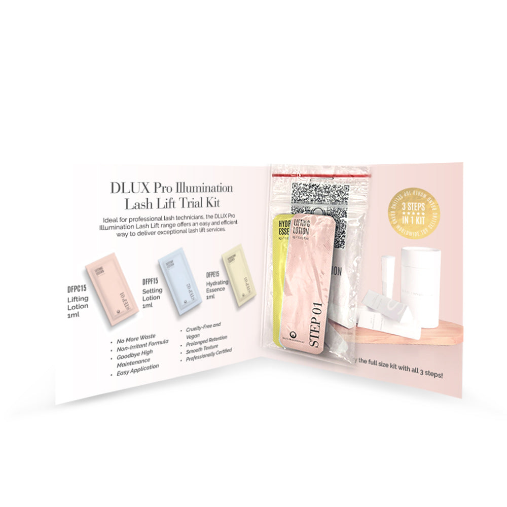 DLUX Pro Illumination Lash Lift Trial Kit Step 1, 2 & 3 - 1ml Sachet each