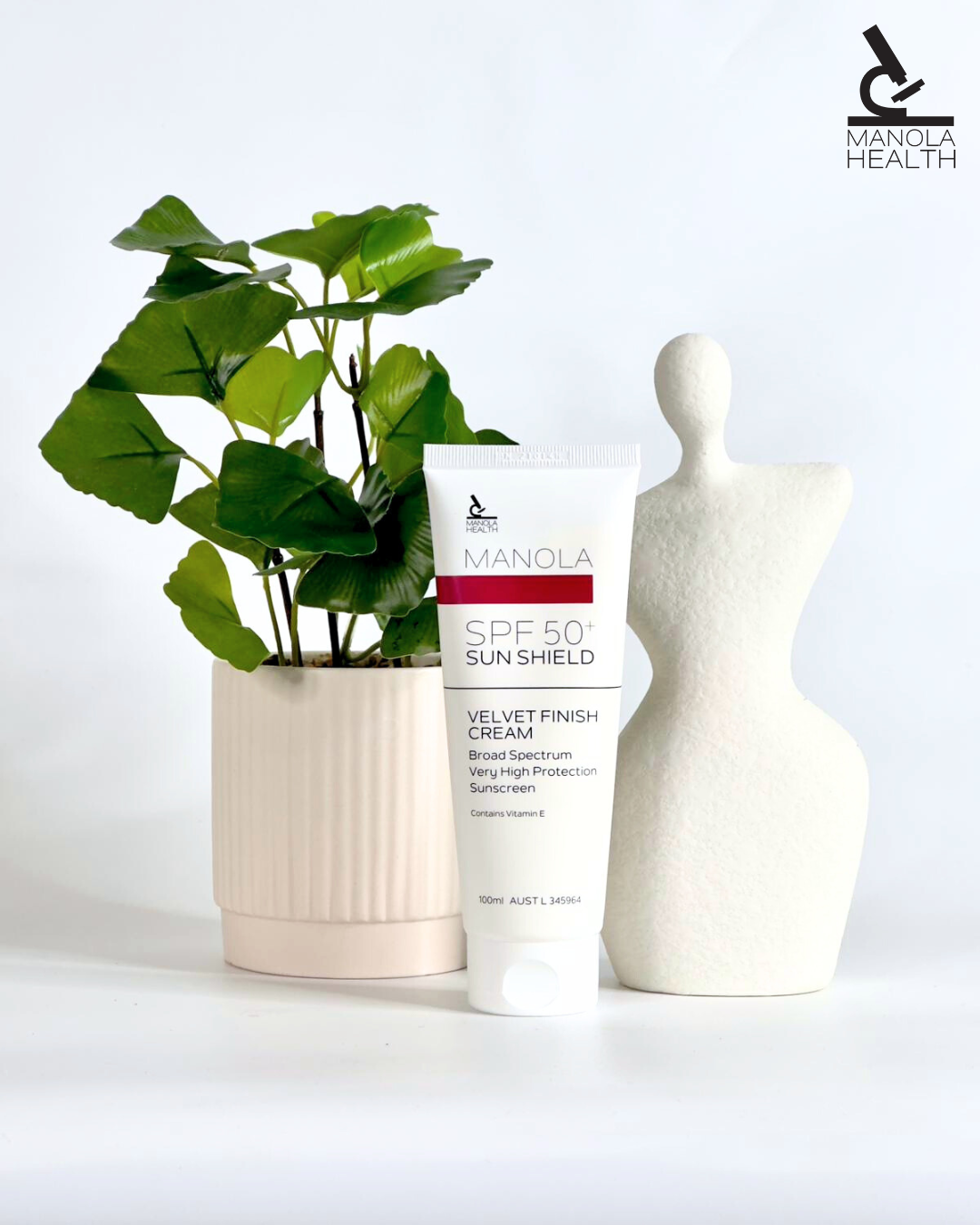 Manola Velvet Touch Sun Shield SPF50+ 100ml - 9 Pack with counter display