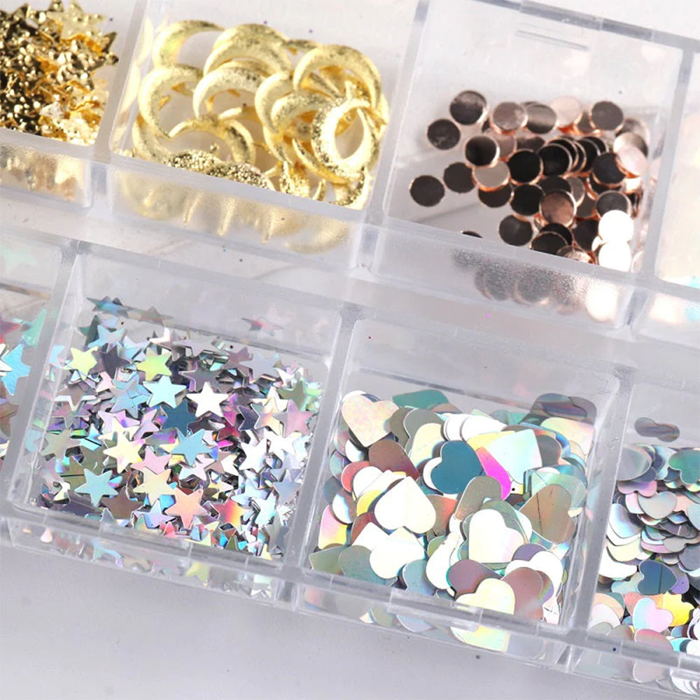 NSI Mix Glitter Flakes Sequins Nail Art Tray