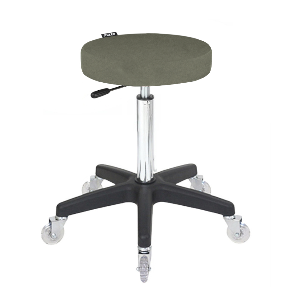 Joiken Turbo Stool - Black Base - Clear Castor Wheels - Forest Green
