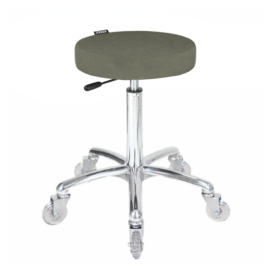 Joiken Turbo Stool - Chrome Base - Clear Castor Wheels - Forest Green