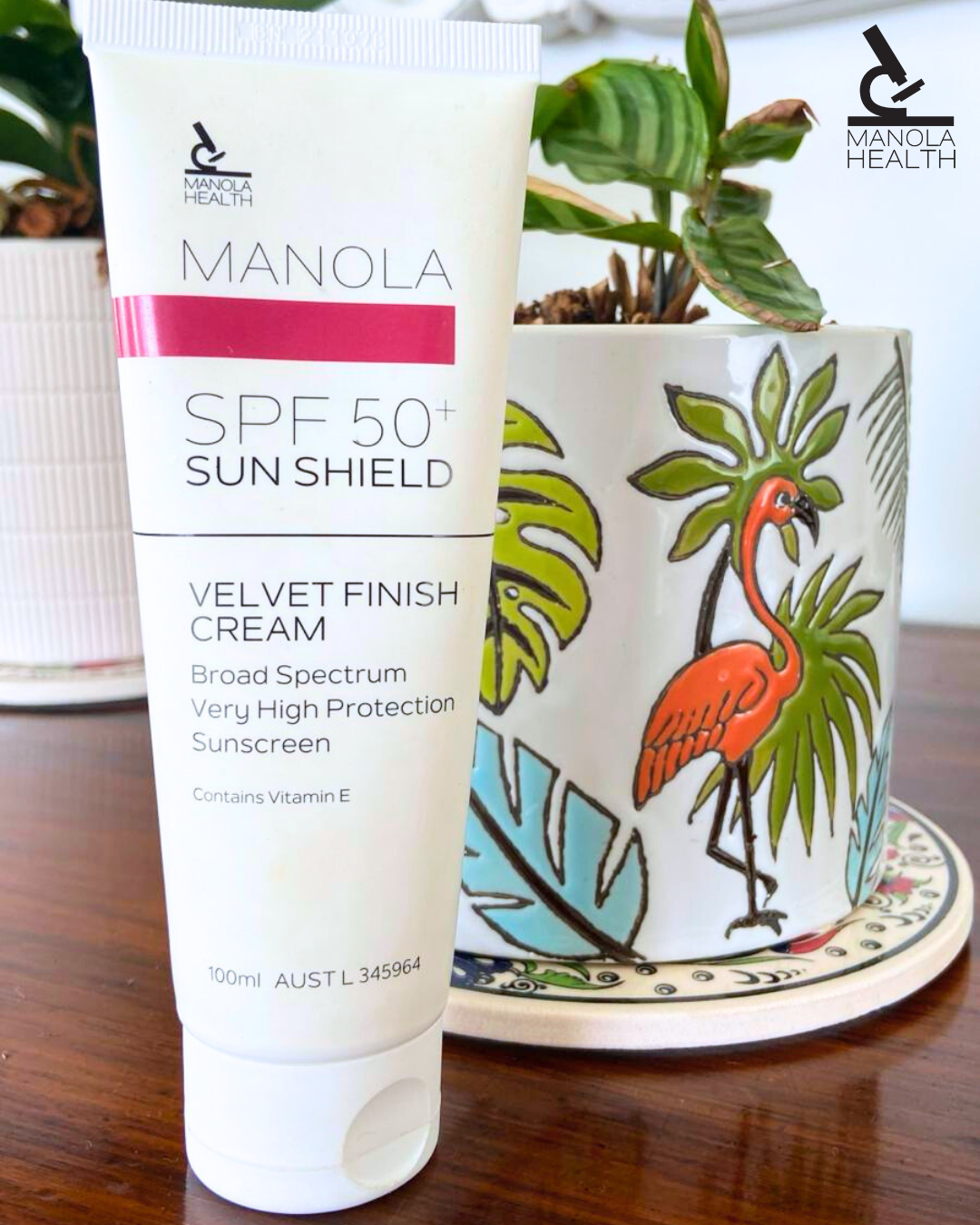Manola Velvet Touch Sun Shield SPF50+ 100ml - 9 Pack with counter display