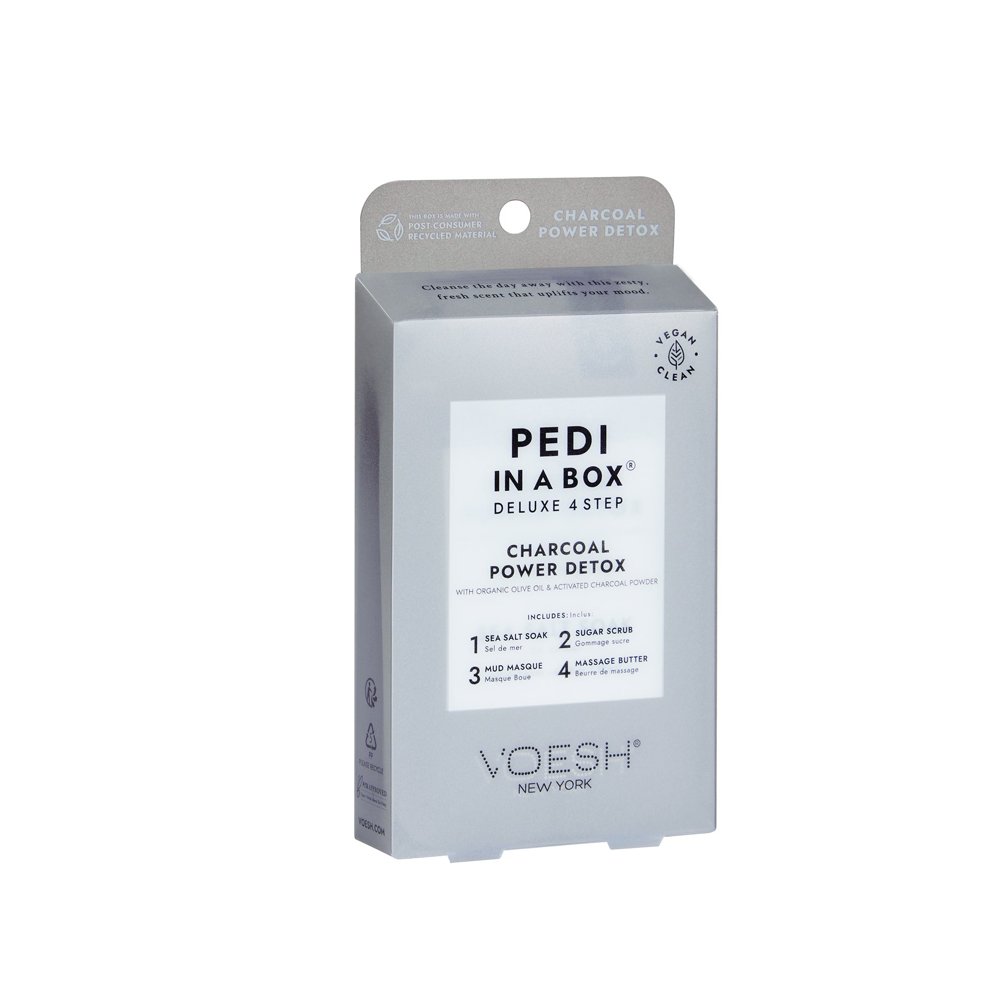 Voesh Deluxe 4 Step Pedi-in-a-Box Charcoal Power