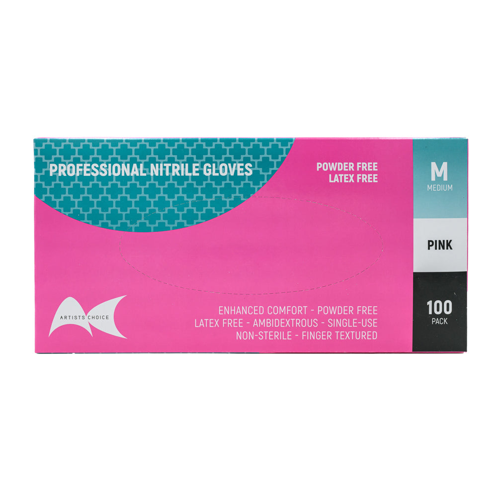 Artists Choice Nitrile Gloves - Pink - Medium