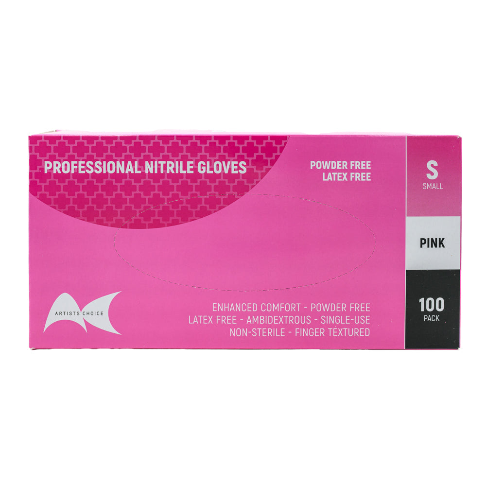 Artists Choice Nitrile Gloves - Pink - Small