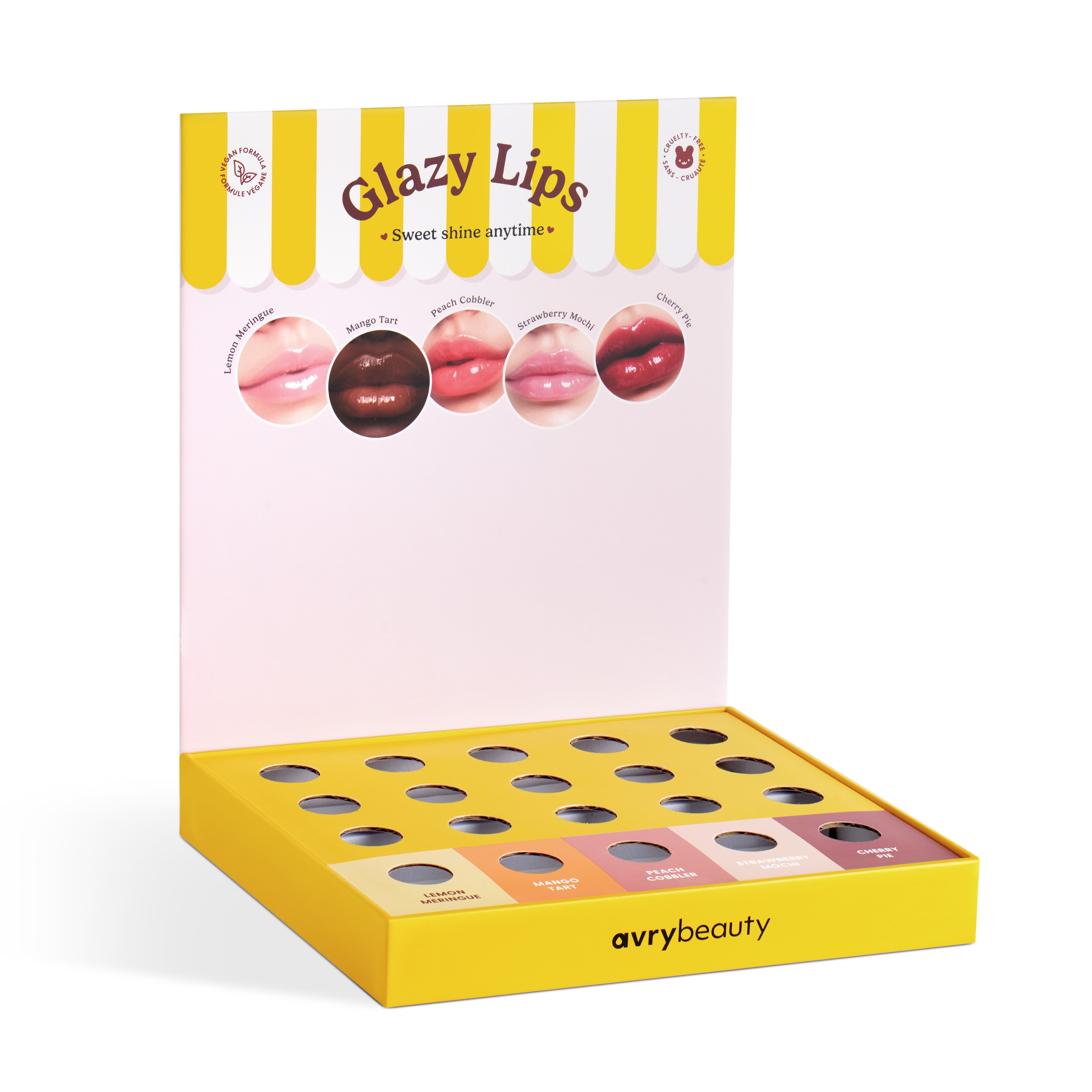 Avry Beauty Glazy Lips Display Kit - 20 Pieces