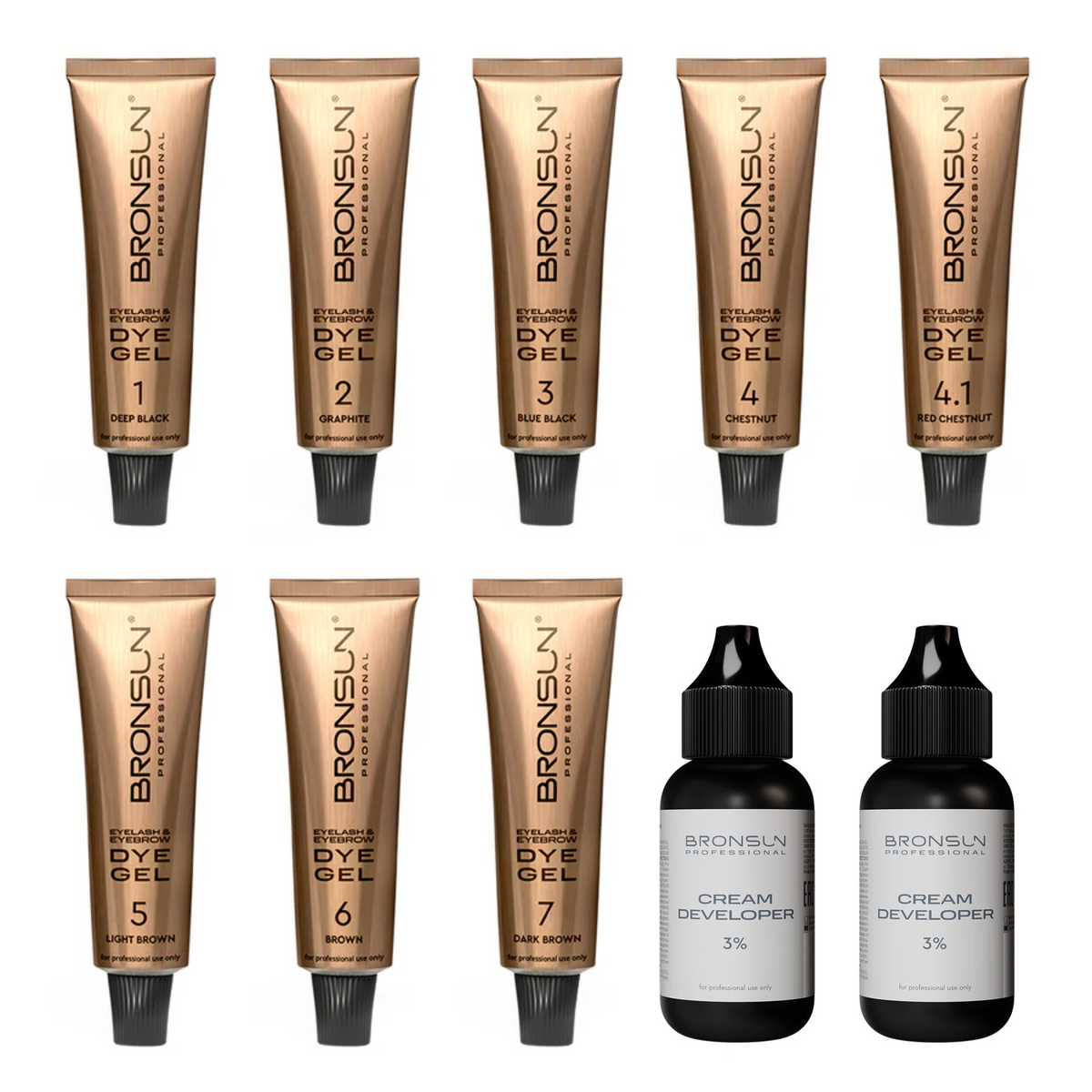 Bronsun Hybrid Dye Kit with eight colours and two developers