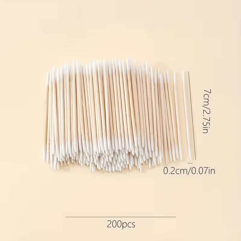 Barneys Pointed Precision Brow Applicator - Double Sided - White Tip - 100 Pieces