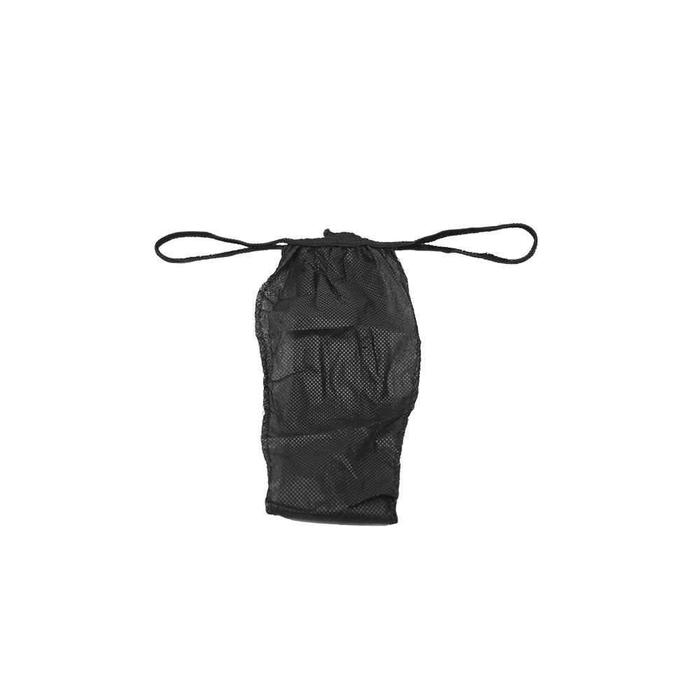 Black drawstring bag on a white background
