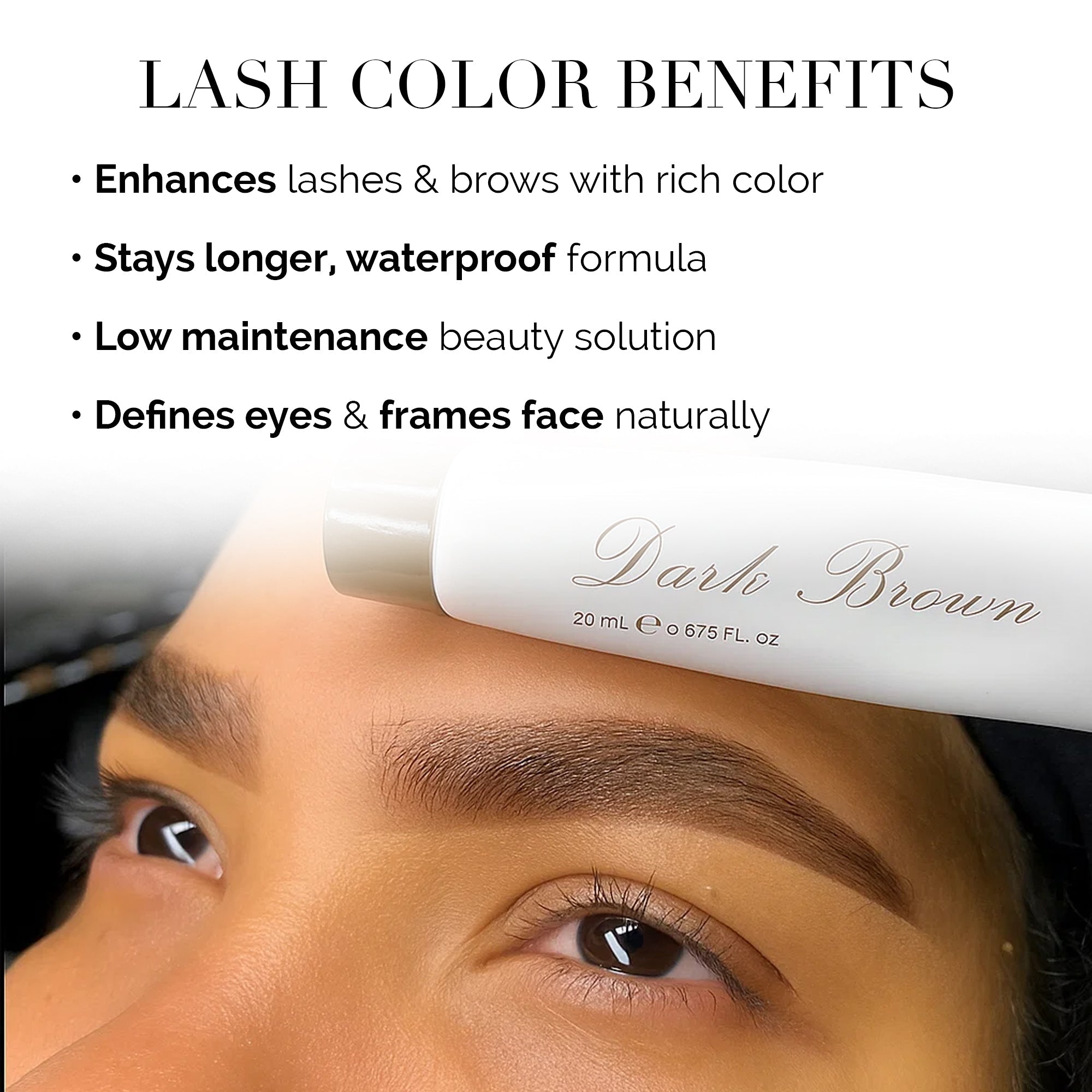 DLUX Pro Art Hybrid Lash and Brow Tint – Dark Brown tint benefits