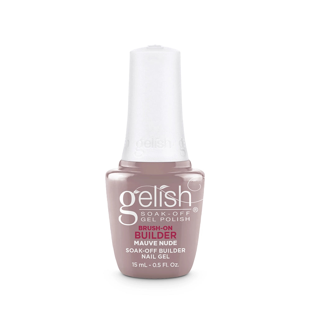 Gelish nail polish bottle with a white cap on a white background