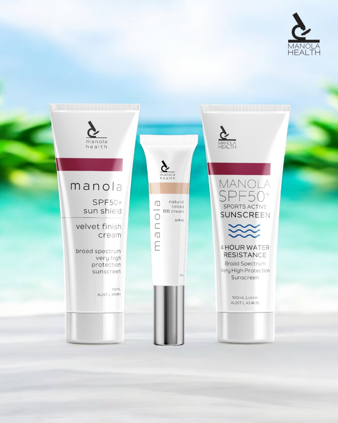 Manola Sunscreen & BB Cream - 10 Pack with counter display