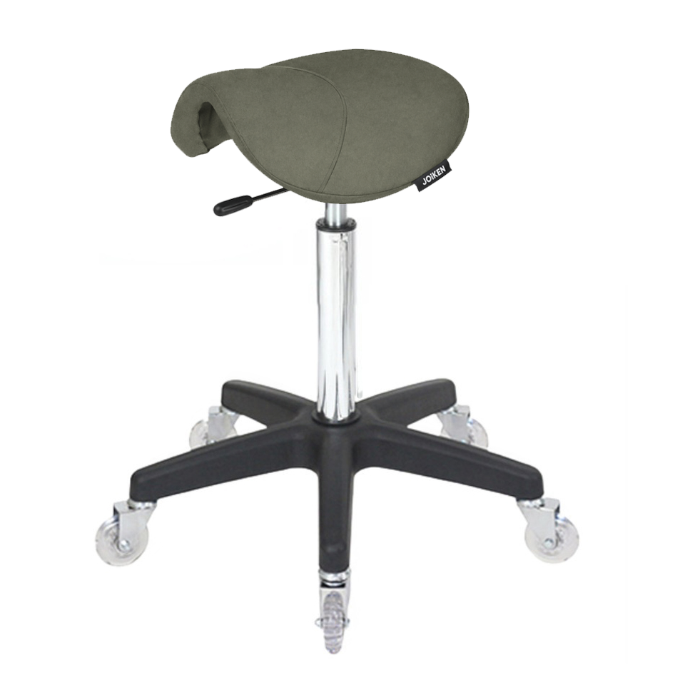 Joiken Saddle Stool - No Back - Black Base - Forest Green